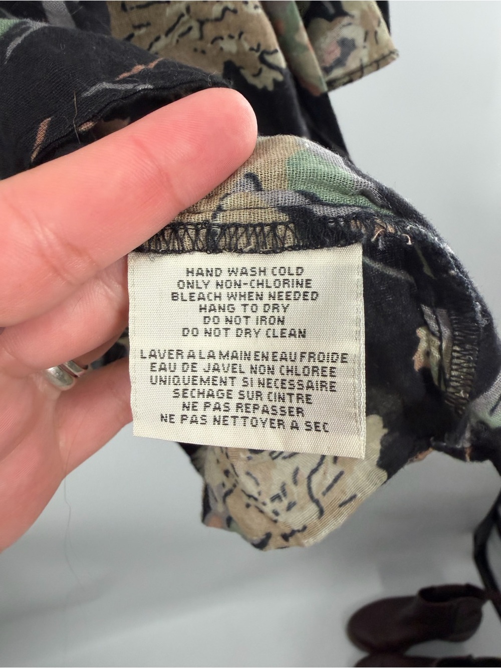 Ralph Lauren Denim & Supply Floral Flutter Sleeve Black Top - Picture 5 of 6